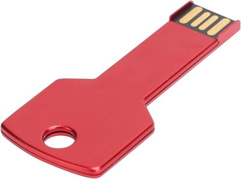 Red USB Flash Drive,32GB Fast File Speed Aluminum Alloy Key Shape Memory U Disc for Car Computer Use, Home Supplies in Saudi Arabia