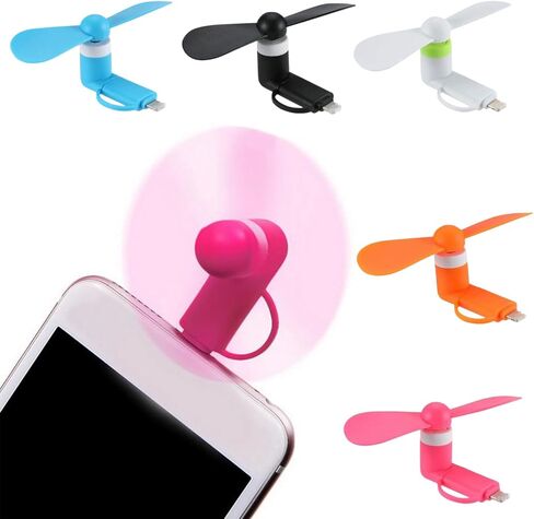 Mini Cell Phone Fan,5pcs Phone Fans,Type C Phone Fan,Portable Cell Phone Fan,Mini Phone Fan,2-in-1 Mobile Phone Fans,with Type C/USB C Port,Compatible with Android Smartphone,Tablet in Saudi Arabia