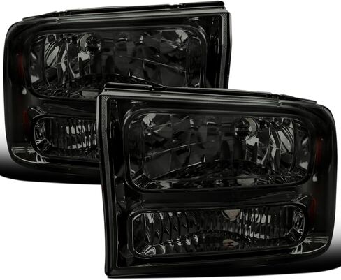 Ronnin - Fits 1999-2004 Ford F250 F350 F450 F550 Super Duty 2000-2004 US Excursion All-in-One Factory Replacement Headlights Assembly Pair | Black in Saudi Arabia