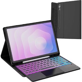 for Samsung Galaxy Tab S11 11 inch 2025 Case with Keyboard : Rainbow Backlight Detachable Touchpad Folio Tablet Cover with S-Pen Holder - Wireless Keyboard Case for Galaxy Tab S11 in Kuwait