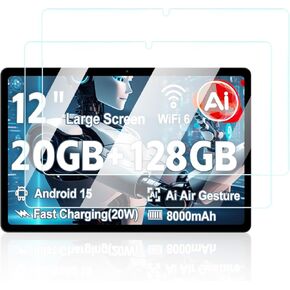 واقي شاشة لجهاز Azeyou M11T12-A733 Android 15 12 بوصة، مضاد للخدش 9H صلابة اللمس الحساسة 2.5D حواف مستديرة خالية من الفقاعات سهلة التركيب، عبوتان. in Kuwait