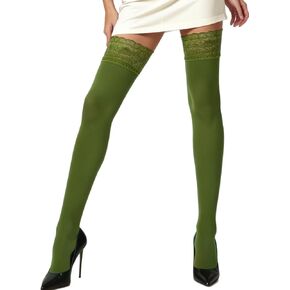 Mila Marutti Thigh High Stockings for Women Pantyhose Opaque Tights Lace Top Stay Ups in Kuwait