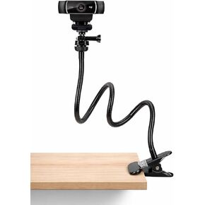 Universal 25 Inch Webcam Stand, Flexible Desk Mount Clamp Gooseneck Stand for Webcam, Camera, Microphone with 1/4" Tread in Saudi Arabia