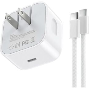 شاحن حائط USB C ديناميكي 40 وات-60 وات لهاتف Apple iPhone 17 16 15 Pro Max، محول طاقة سريع قابل للطي متوافق مع MacBook Air وiPad وSamsung S25، مع كابل USB-C مجدول بطول 5 أقدام، مع in Kuwait