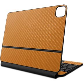 غلاف من ألياف الكربون متوافق مع لوحة مفاتيح Apple Magic Keyboard لجهاز iPad Air 11 بوصة (M2) 2024 - برتقالي صلب - غطاء لاصق واقٍ من الفينيل 3M ممتاز - سهل الاستخدام | صُنع في الولايات المتحدة الأمريكية بواسطة MightySkins in Kuwait