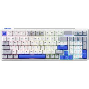 Rapoo V700DIY-98 لوحة مفاتيح ميكانيكية لاسلكية، BT5.0 + 2.4 جيجا هرتز، لوحة مفاتيح مخصصة للألعاب قابلة للتبديل السريع، مفتاح خطي فضي سريع، 16.8 ميجا لكل مفتاح RGB، حامل حشية، صوت كريمي، مضاد للظلال بالكامل، أزرق in Kuwait