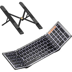 ProtoArc XK01 Plus لوحة مفاتيح قابلة للطي وحامل كمبيوتر محمول CS100 للمكتب in Kuwait