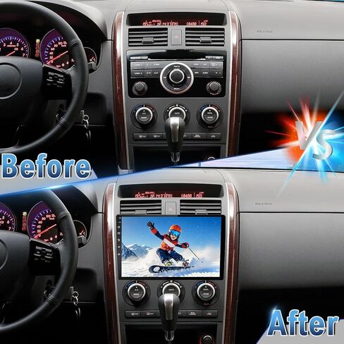 Android 14 Double Din Car Stereo Upgrade Radio for Mazda CX-9 CX9 2007-2015, 4G+64G 10.1" Touchscreen w/Wireless Carplay Android Auto GPS WiFi Bluetooth DSP SWC Mirrorlink Mic Backup Camera in Saudi Arabia