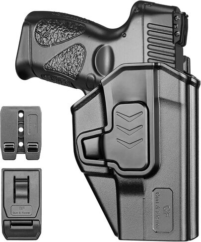 حافظة GUN & FLOWER OWB مع مشبك حزام ومحول مولي، تناسب Glock 17/19 19X، Taurus G2C/G3C، 1911 Colt-Kimber-RIA-Springfield-S&W والمزيد، قابلة للتعديل 360 درجة، المستوى 2، إصدار إصبع السبابة، اليد اليمنى in Kuwait