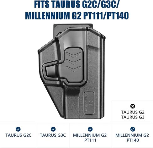 حافظة GUN & FLOWER OWB مع مشبك حزام ومحول مولي، تناسب Glock 17/19 19X، Taurus G2C/G3C، 1911 Colt-Kimber-RIA-Springfield-S&W والمزيد، قابلة للتعديل 360 درجة، المستوى 2، إصدار إصبع السبابة، اليد اليمنى in Kuwait