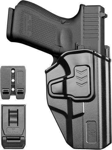 حافظة GUN & FLOWER OWB مع مشبك حزام ومحول مولي، تناسب Glock 17/19 19X، Taurus G2C/G3C، 1911 Colt-Kimber-RIA-Springfield-S&W والمزيد، قابلة للتعديل 360 درجة، المستوى 2، إصدار إصبع السبابة، اليد اليمنى in Kuwait