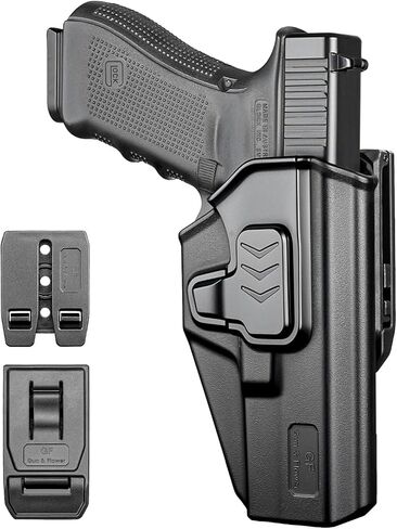 حافظة GUN & FLOWER OWB مع مشبك حزام ومحول مولي، تناسب Glock 17/19 19X، Taurus G2C/G3C، 1911 Colt-Kimber-RIA-Springfield-S&W والمزيد، قابلة للتعديل 360 درجة، المستوى 2، إصدار إصبع السبابة، اليد اليمنى in Kuwait