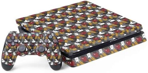 ملصق Skinit المخصص للألعاب متوافق مع حزمة PS4 Slim - تصميم تشكيل نمط ميكي ماوس من ديزني مرخص رسميًا in Kuwait