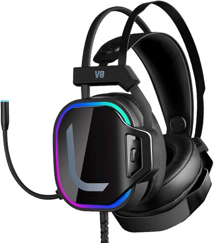 Wired Gaming Headset, Computer Headphones with Microphone/Mic Noise Cancelling, Headset with Noise Canceling Mic Compatible with PC, PlayStation, Xbox - Black in Saudi Arabia