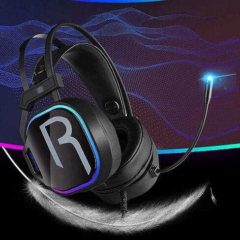 Wired Gaming Headset, Computer Headphones with Microphone/Mic Noise Cancelling, Headset with Noise Canceling Mic Compatible with PC, PlayStation, Xbox - Black in Saudi Arabia