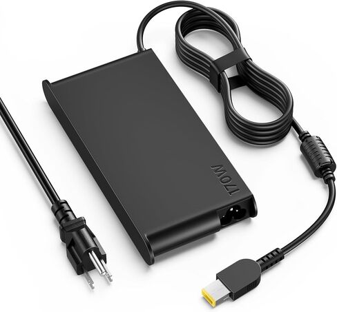 شاحن كمبيوتر محمول بطرف رفيع 170 وات متوافق مع Lenovo ThinkPad P50/ P51/ P52، P70/ P71/ P72 /P73؛ P1 وX1 المتطرفة؛ T15p/ P15v/ P16v/ P17; W540/ W541 — محول التيار المتردد البديل in Kuwait