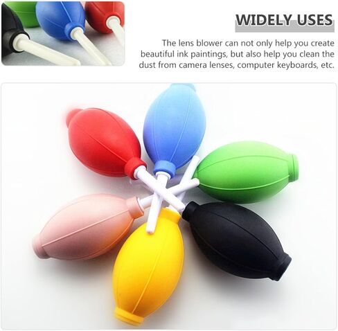 FRCOLOR 6 قطع عدسة الكاميرا منفاخ الهواء مجموعة الغبار لتنظيف المستشعر وتمديد الرموش، منفاخ هواء مضغوط نباتي متعدد الألوان للإلكترونيات ومعدات التصوير الفوتوغرافي in Saudi Arabia