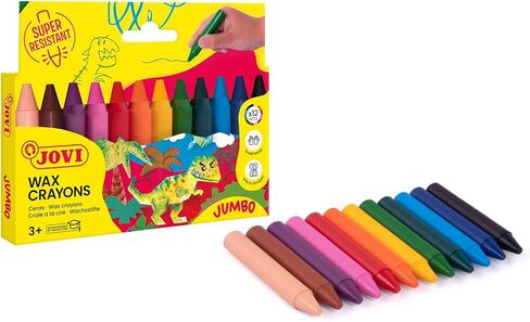 Jovi - Round pencils, Box of 12 units, Assorted colors, Smooth and uniform line, Resistant and performing, Gluten free (980/12) in Kuwait