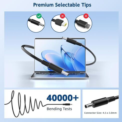 شاحن كمبيوتر محمول ROLADA 65W 45W AC متوافق مع Dell Inspiron 11/13/14/15/17 3000 5000 7000 Series: 3501 3511 3515 3530 3540 3580 5501 5510 5515 5555 5559 5580 7560 7570 سلك إمداد الطاقة in Saudi Arabia