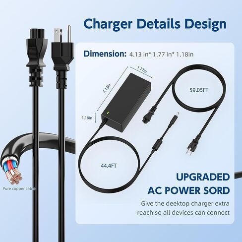 شاحن كمبيوتر محمول ROLADA 65W 45W AC متوافق مع Dell Inspiron 11/13/14/15/17 3000 5000 7000 Series: 3501 3511 3515 3530 3540 3580 5501 5510 5515 5555 5559 5580 7560 7570 سلك إمداد الطاقة in Saudi Arabia