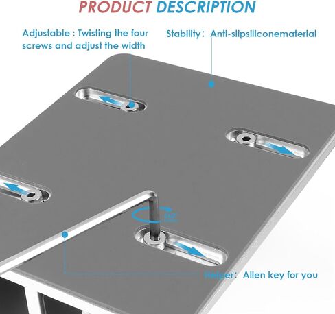 VANZACK Aluminum Alloy Vertical Laptop Stand Tablet Desk Bracket for Office Use, Silver Notebook Mount Base Compatible with Chromebook in Saudi Arabia
