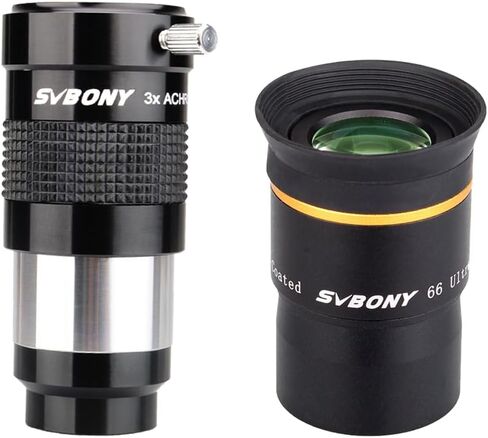 SVBONY Telescope Eyepiece 15mm 66° Wide Angle Bundle with 3X Barlow Lens，Fully Mutil Coated 1.25 inches Telescope Accessories for Astronomical Observations in Saudi Arabia