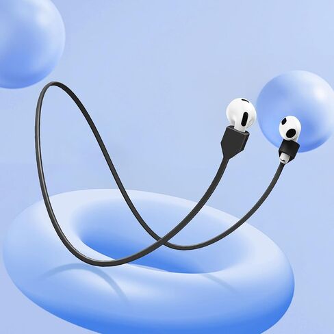 Magnetic Anti-Lost Rope Compatible with Airpods All, Soft Silicone Strap, Earbuds Holders Around Neck,Black in Saudi Arabia