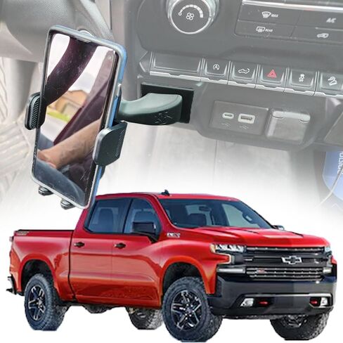 Smash Mount Twist - Raido BT، حامل هاتف Dashboard Silverado 2019، 2020، 2021، حامل الهاتف الخلوي، ملحقات لوحة القيادة، حامل جانب السائق B&T (كبير وطويل) in Saudi Arabia