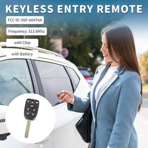 Keyless Entry Remote for Honda Odyssey EXL 2011-2013 313.8Mhz N5F-A04TAA 6 Button Reusable | Control Replacement Car Key Fob 1 Pcs in Saudi Arabia