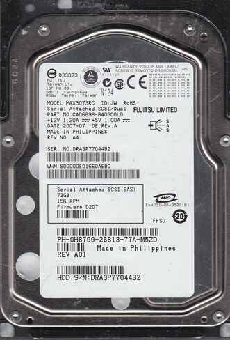 Fujitsu MAX3073RC-M 73Gb SAS 15k 3.5" Hard Drive in Saudi Arabia