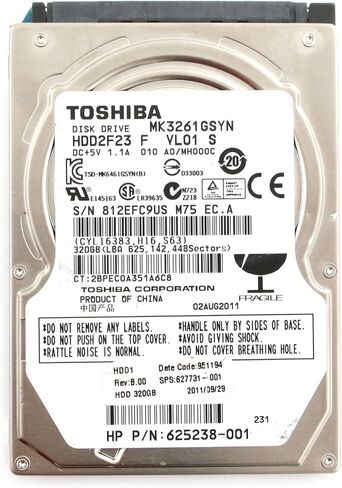 Toshiba 320GB 7200RPM 2.5" Sata HD in Saudi Arabia