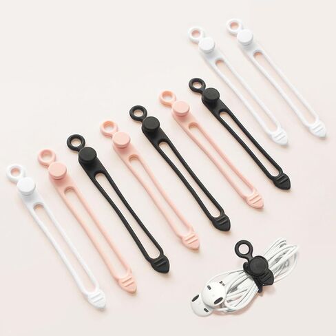 15-Pack Reusable Silicone Cable Ties – Multi-Color Cord Organizers for Home Office Travel in Saudi Arabia