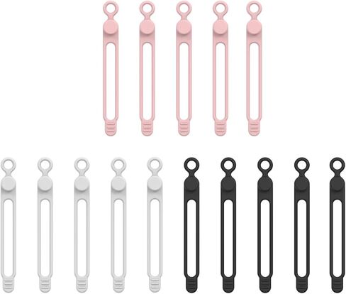 15-Pack Reusable Silicone Cable Ties – Multi-Color Cord Organizers for Home Office Travel in Saudi Arabia