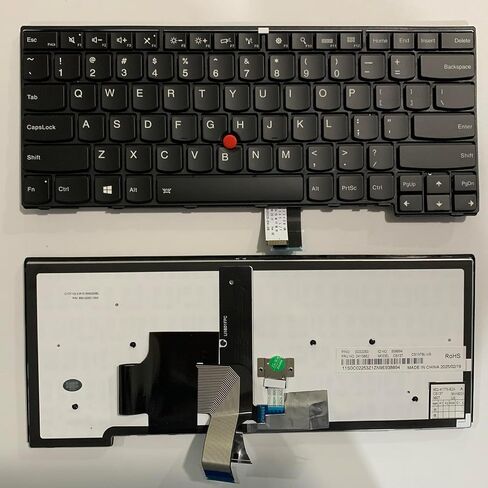 لوحة مفاتيح بديلة للكمبيوتر المحمول بتصميم أمريكي لجهاز Lenovo ThinkPad T440 T440s T450 T450s T460 04Y0967 04Y0968 مع إطار، TrackPoint، أسود بإضاءة خلفية in Saudi Arabia