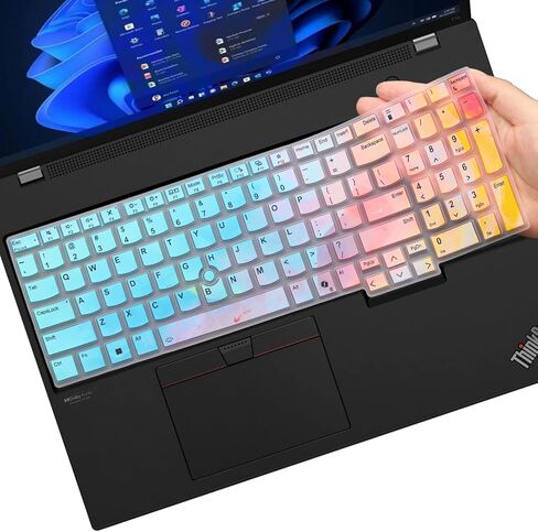 Keyboard Cover for 2025 Lenovo ThinkPad T16 Gen 4 /Gen 3 16", ThinkPad E16 P16s Gen 3 16", ThinkPad L16 Gen 2/ Gen 1 16-inch Ultra Thin Protective Keyboard US Layout-Colorful in Saudi Arabia