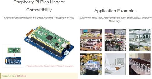waveshare 2.13inch E-Paper E-Ink Display Module for Raspberry Pi Pico 250×122 Pixels Black/White Partial Refresh Support with SPI Interface in Saudi Arabia