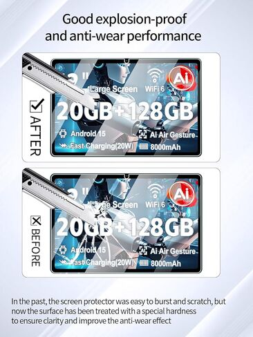 واقي شاشة لجهاز Azeyou M11T12-A733 Android 15 12 بوصة، مضاد للخدش 9H صلابة اللمس الحساسة 2.5D حواف مستديرة خالية من الفقاعات سهلة التركيب، عبوتان. in Kuwait