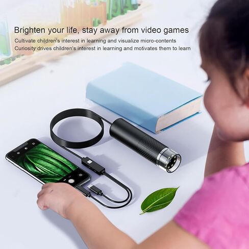 1PCS Pocket Handheld USB Microscopes, Compatible with Android iOS Devices, High Definition 1600X Magnification Digital Microscope Camera for Adults Kids in Saudi Arabia