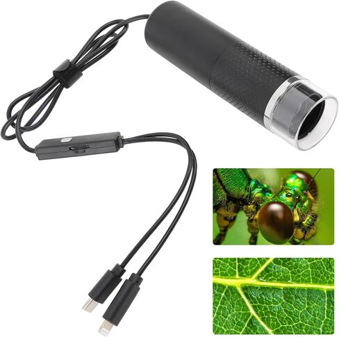 1PCS Pocket Handheld USB Microscopes, Compatible with Android iOS Devices, High Definition 1600X Magnification Digital Microscope Camera for Adults Kids in Saudi Arabia
