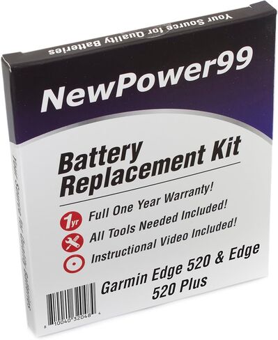 طقم بطارية NP99sp لجهاز Garmin Edge 520 وEdge 520 Plus مع أدوات وتعليمات فيديو وبطارية طويلة الأمد من NewPower99 in Kuwait