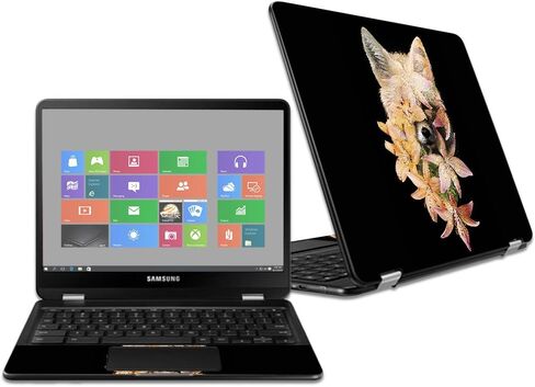 MightySkins Skin Compatible with Samsung Chromebook Pro 12.3" - Foxy Flowers | Protective, Durable, and Unique Vinyl Decal wrap Cover | Easy to Apply, Remove, and Change Styles | Made in The USA in Saudi Arabia