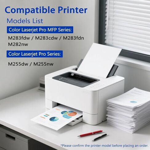 خراطيش حبر 206A بديلة لطابعة HP W2110A 206A تعمل للطابعة Color LaserJet Pro MFP M283fdw M255dw M283cdw M283fdn M255nw M255dw M282nw (4 عبوات أسود سماوي أرجواني أصفر) in Kuwait