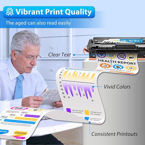 خراطيش حبر 218A 4 عبوات مع رقاقة - 3301fdw بديل متوافق لطابعة HP 218X 218A Color LaserJet Pro MFP 3301fdw 3301sdw 3201dw 3301cdw عالية الإنتاجية W2180A (أسود أصفر أرجواني سماوي) in Kuwait