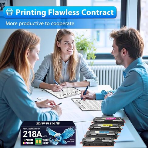 خراطيش حبر 218A 4 عبوات مع رقاقة - 3301fdw بديل متوافق لطابعة HP 218X 218A Color LaserJet Pro MFP 3301fdw 3301sdw 3201dw 3301cdw عالية الإنتاجية W2180A (أسود أصفر أرجواني سماوي) in Kuwait