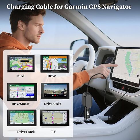 شاحن سيارة لكابل شحن Garmin Nuvi USB لـ Garmin Nuvi، Drive، DriveSmart، DriveAssist، DriveTrack، RV GPS، كابل طاقة TA20 لكابل شاحن Garmin بطول 6 أقدام سلك شحن USB in Kuwait