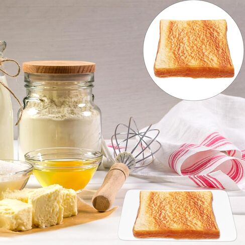 Baluue 1 قطعة محاكاة الخبز الاصطناعي شريحة نخب وهمية واقعية كاذبة خبز التوست كعكة الغذاء نموذج مخبز عرض التصوير الفوتوغرافي دعامة للمنزل مطبخ الطرف in Kuwait