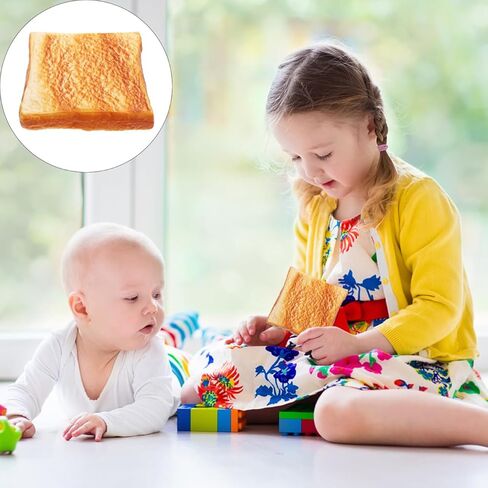 Baluue 1 قطعة محاكاة الخبز الاصطناعي شريحة نخب وهمية واقعية كاذبة خبز التوست كعكة الغذاء نموذج مخبز عرض التصوير الفوتوغرافي دعامة للمنزل مطبخ الطرف in Kuwait