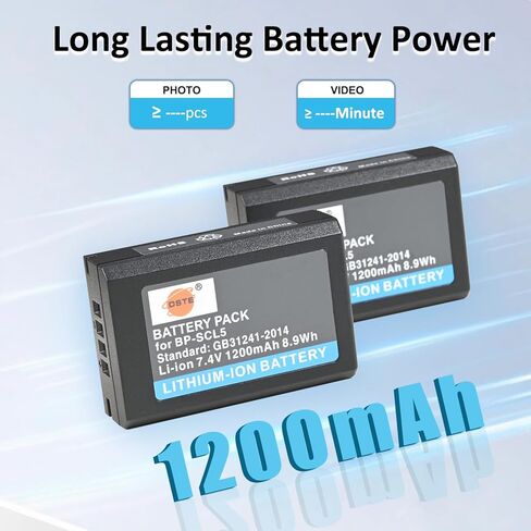 DSTE 2PCS BP-SCL5 (7.4V 1200mAh) بطارية ليثيوم أيون متوافقة مع Leica M10، M10R، M10P، M10-R، M10-P in Saudi Arabia