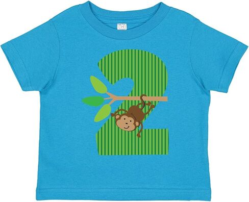 inktastic 2nd Birthday Jungle Monkey Childs Toddler T-Shirt in Saudi Arabia