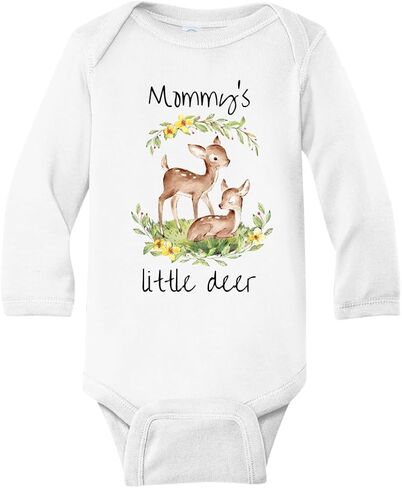 بدلة أطفال من Mommy's Little Deer، ملابس أطفال لطيفة على شكل غزال، تي شيرت على شكل حيوانات in Kuwait